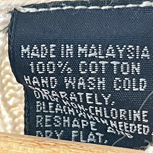 Wainscott Beige Cotton VNeck Pullover Sweater Long Sleeve Textured Knit Womens L - Picture 10 of 10